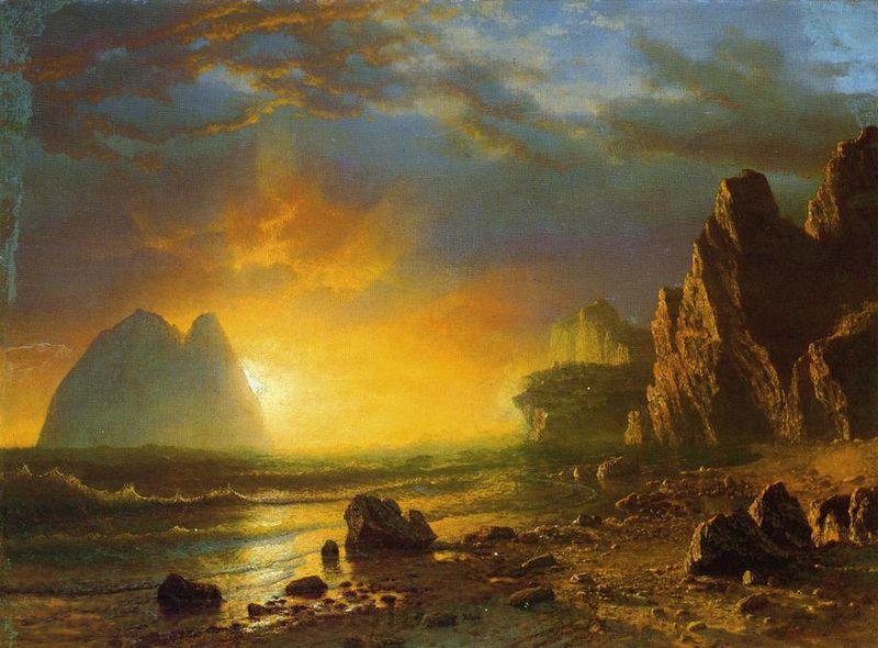 Albert Bierstadt Sunset on the Coast Norge oil painting art